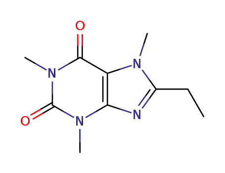 Molecular Structure of 5426-50-6 (8-ethyl-1,3,7-trimethyl-3,7-dihydro-1H-purine-2,6-dione)