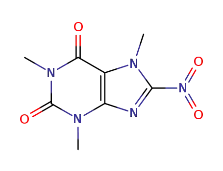 Molecular Structure of 42297-40-5 (1,3,7-trimethyl-8-nitro-3,7-dihydro-1H-purine-2,6-dione)