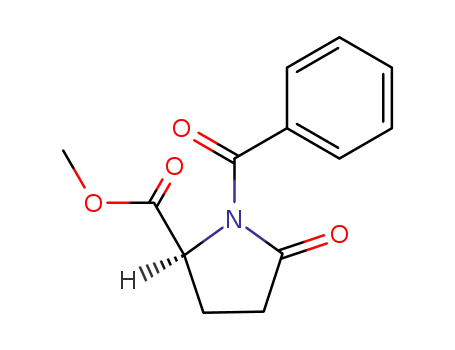 Molecular Structure of 103322-12-9 (L-Proline, 1-benzoyl-5-oxo-, methyl ester)