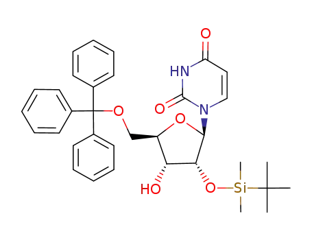 Molecular Structure of 117136-35-3 (2'-O-(TERT-BUTYLDIMETHYLSILYL)-5'-O-TRITYLURIDINE)