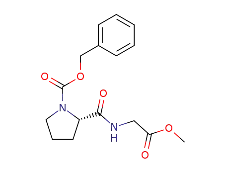 Molecular Structure of 61058-42-2 (Glycine, N-[1-[(phenylmethoxy)carbonyl]-L-prolyl]-, methyl ester)
