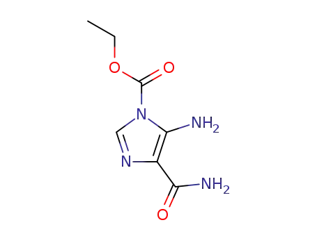 Molecular Structure of 111105-67-0 (1H-Imidazole-1-carboxylicacid,5-amino-4-(aminocarbonyl)-,ethylester(9CI))