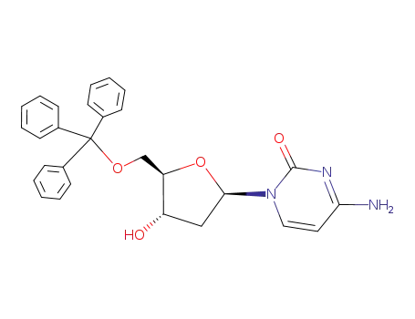 Molecular Structure of 18531-20-9 (2'-Deoxy-5'-O-(triphenylmethyl)cytidine)