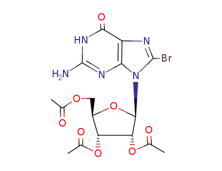 Molecular Structure of 15717-45-0 (2',3',5-TRI-O-ACETYL-8-BROMOGUANOSINE)