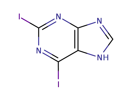 Molecular Structure of 98027-95-3 (2,6-Diiodopurine)