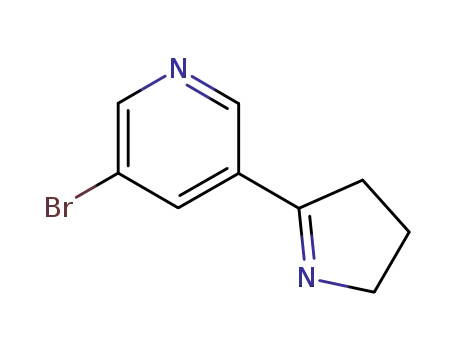 Molecular Structure of 64319-85-3 (3-broMo-5-(3,4-dihydro-2H-pyrrol-5-yl)pyridine)