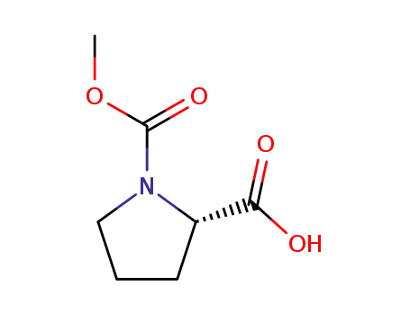 Molecular Structure of 74761-41-4 (1,2-Pyrrolidinedicarboxylicacid,1-methylester,(2S)-(9CI))