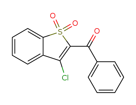 Molecular Structure of 52694-91-4 (Methanone, (3-chloro-1,1-dioxidobenzo[b]thien-2-yl)phenyl-)