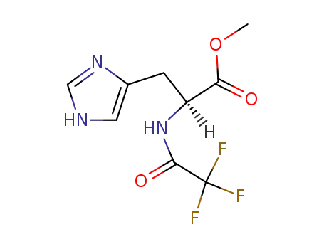 Molecular Structure of 1604-44-0 (L-Histidine, N-(trifluoroacetyl)-, methyl ester)