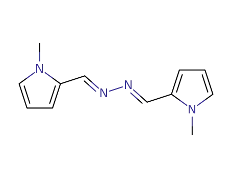 Molecular Structure of 59618-86-9 (1H-Pyrrole-2-carboxaldehyde, 1-methyl-,
[(1-methyl-1H-pyrrol-2-yl)methylene]hydrazone)