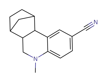 Molecular Structure of 110190-07-3 (7,10-Methanophenanthridine-2-carbonitrile,
5,6,6a,7,8,9,10,10a-octahydro-5-methyl-)