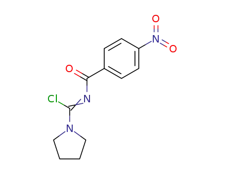Molecular Structure of 76098-31-2 (1-Pyrrolidinecarboximidoyl chloride, N-(4-nitrobenzoyl)-)