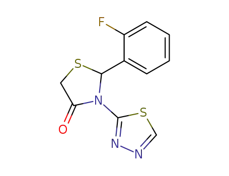 2-(2-fluorophenyl)-3-(1,3,4-thiadiazol-2-yl)thiazolidin-4-one cas  91260-04-7