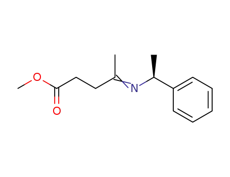 Molecular Structure of 143723-23-3 (Pentanoic acid, 4-[(1-phenylethyl)imino]-, methyl ester, (S)-)