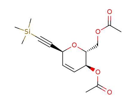 Molecular Structure of 115029-76-0 (2H-Pyran-2-methanol,
3-(acetyloxy)-3,6-dihydro-6-[(trimethylsilyl)ethynyl]-, acetate,
(2R,3S,6S)-)