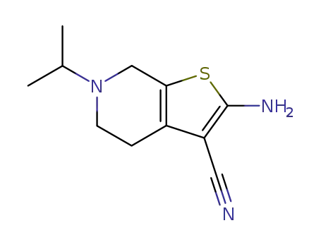 Molecular Structure of 26830-40-0 (2-AMINO-6-ISOPROPYL-4,5,6,7-TETRAHYDROTHIENO[2,3-C]PYRIDINE-3-CARBONITRILE)