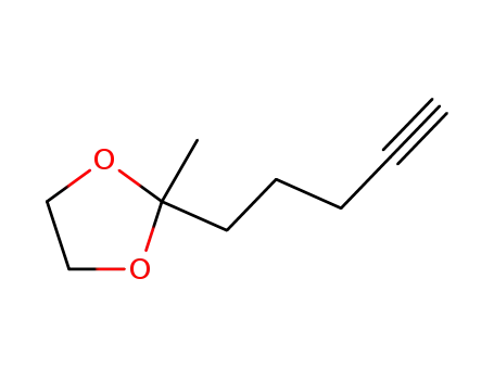 Molecular Structure of 74066-96-9 (1,3-Dioxolane,  2-methyl-2-(4-pentynyl)-  (9CI))