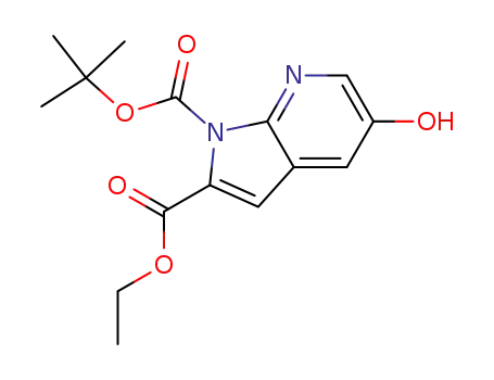 Molecular Structure of 823217-69-2 (1H-Pyrrolo[2,3-b]pyridine-1,2-dicarboxylic acid, 5-hydroxy-, 1-(1,1-dimethylethyl) 2-ethyl ester)