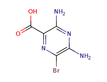 Molecular Structure of 1303968-25-3 (3,5-Diamino-6-bromo-pyrazine-2-carboxylic acid)