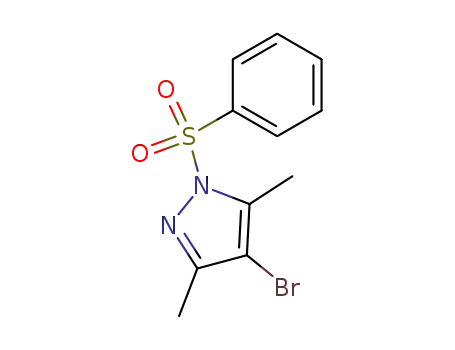 Molecular Structure of 130874-32-7 (1-BENZENESULFONYL-4-BROMO-3,5-DIMETHYL-1H-PYRAZOLE)