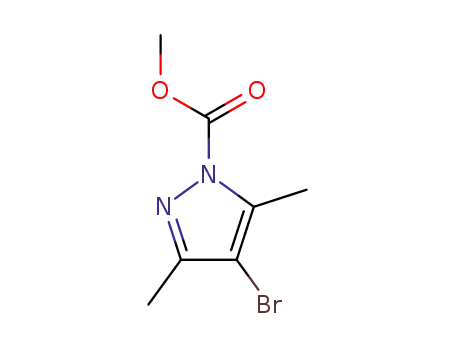 Molecular Structure of 28188-06-9 (methyl 4-bromo-3,5-dimethyl-1H-pyrazole-1-carboxylate)