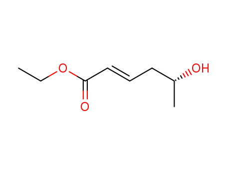Molecular Structure of 154568-29-3 (2-Hexenoic acid, 5-hydroxy-, ethyl ester, (2E,5R)-)