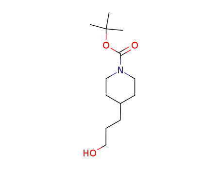 Molecular Structure of 156185-63-6 (TERT-BUTYL 4-(3-HYDROXYPROPYL)TETRAHYDRO-1(2H)-PYRIDINECARBOXYLATE)