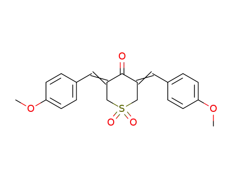 4H-Thiopyran-4-one, tetrahydro-3,5-bis(p-methoxybenzylidene)-, 1, 1-dioxide cas  61448-81-5