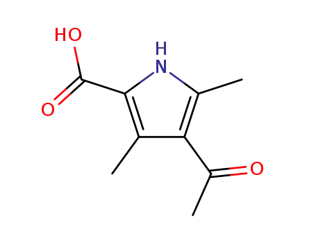 Molecular Structure of 2386-28-9 (4-ACETYL-3,5-DIMETHYL-1H-PYRROLE-2-CARBOXYLIC ACID)