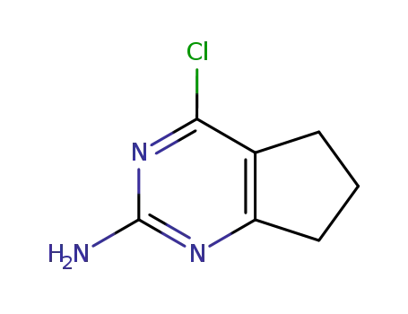 Molecular Structure of 5461-89-2 (4-Chloro-6,7-dihydro-5H-cyclopentapyriMidin-2-ylaMine)