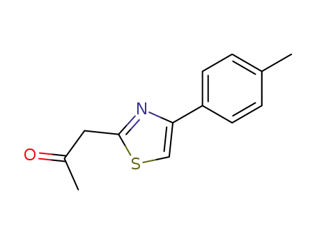 Molecular Structure of 89991-30-0 (2-Propanone, 1-[4-(4-methylphenyl)-2-thiazolyl]-)