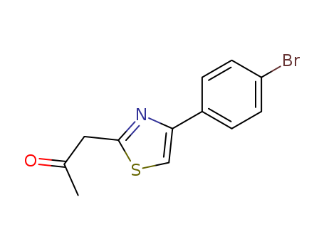 Molecular Structure of 89991-29-7 (2-Propanone, 1-[4-(4-bromophenyl)-2-thiazolyl]-)