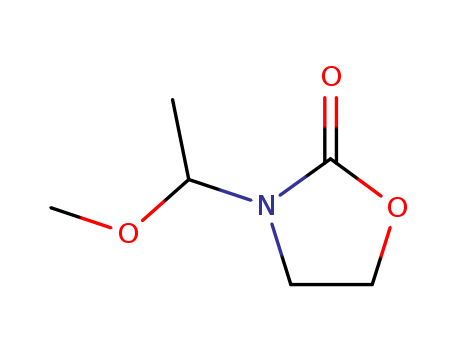 Molecular Structure of 19853-35-1 (2-Oxazolidinone, 3-(1-methoxyethyl)-)