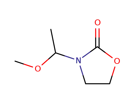 Molecular Structure of 19853-35-1 (2-Oxazolidinone, 3-(1-methoxyethyl)-)