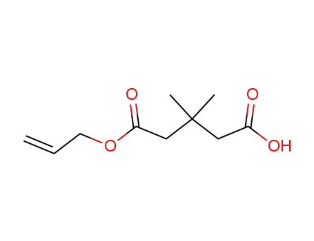 Molecular Structure of 168072-78-4 (Pentanedioic acid, 3,3-dimethyl-, mono-2-propenyl ester)