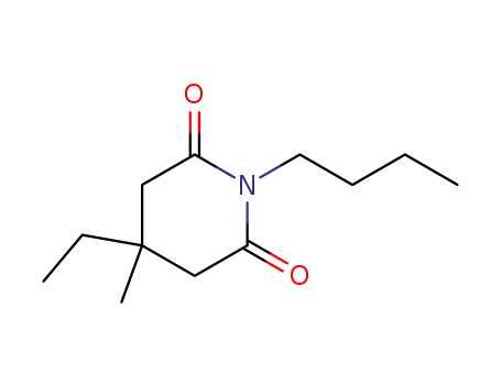 Molecular Structure of 63515-83-3 (2,6-Piperidinedione, 1-butyl-4-ethyl-4-methyl-)