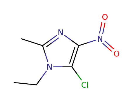 Molecular Structure of 2302-28-5 (5-chloro-1-ethyl-2-methyl-4-nitro-1H-imidazole)