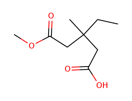 Molecular Structure of 5338-98-7 (3-ethyl-5-methoxy-3-methyl-5-oxo-pentanoic acid)