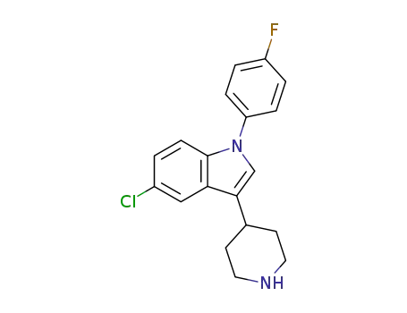 Molecular Structure of 138900-27-3 (5-CHLORO-1-(4-FLUORO-PHENYL)-3-PIPERIDIN-4-YL-1H-INDOLE)