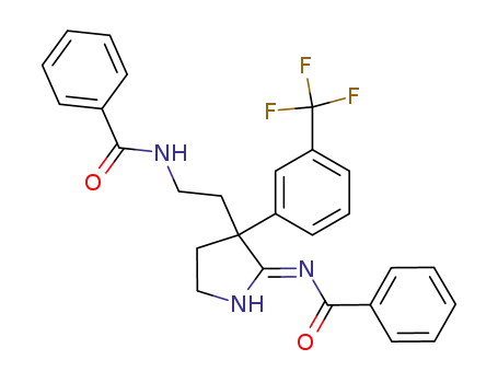 Molecular Structure of 94559-33-8 (Benzamide,
N-[2-[5-(benzoylamino)-3,4-dihydro-4-[3-(trifluoromethyl)phenyl]-2H-pyrr
ol-4-yl]ethyl]-)