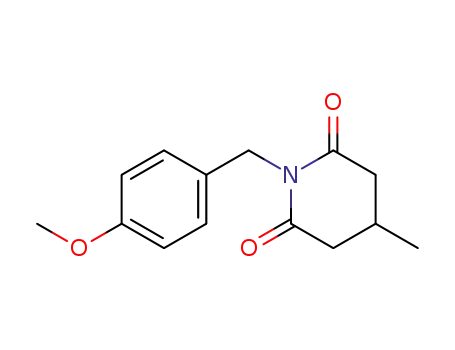 Molecular Structure of 566151-57-3 (2,6-Piperidinedione, 1-[(4-methoxyphenyl)methyl]-4-methyl-)