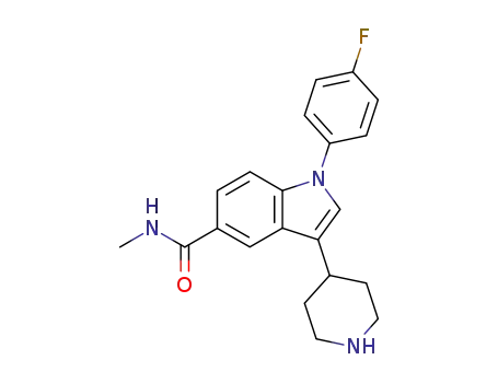 1H-Indole-5-carboxamide, 1-(4-fluorophenyl)-N-methyl-3-(4-piperidinyl)-