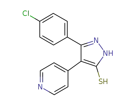 3H-Pyrazole-3-thione, 5-(4-chlorophenyl)-1,2-dihydro-4-(4-pyridinyl)-