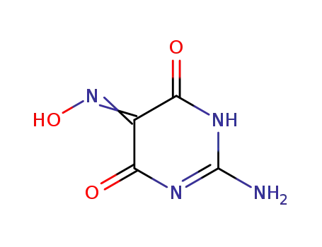 Molecular Structure of 52011-72-0 ((5E)-2-aminopyrimidine-4,5,6(1H)-trione 5-oxime)