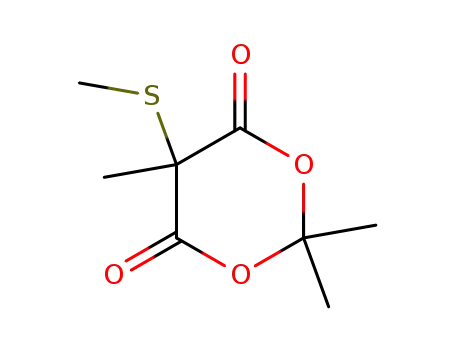 Molecular Structure of 62679-22-5 (1,3-Dioxane-4,6-dione, 2,2,5-trimethyl-5-(methylthio)-)