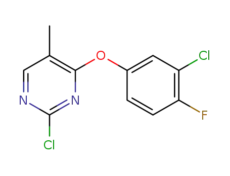Molecular Structure of 1341200-66-5 (2-chloro-4-(3-chloro-4-fluorophenoxy)-5-methylpyrimidine)