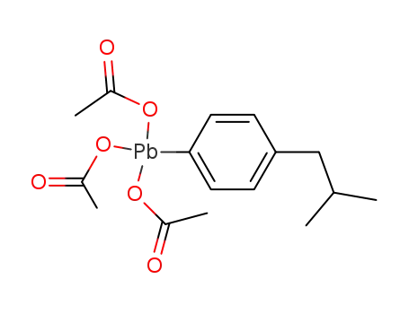 Molecular Structure of 74610-74-5 (Plumbane, tris(acetyloxy)[4-(2-methylpropyl)phenyl]-)