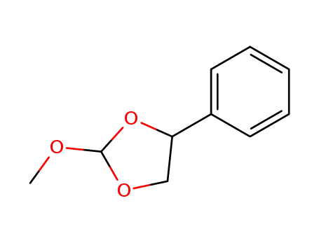 Molecular Structure of 61562-00-3 (1,3-Dioxolane, 2-methoxy-4-phenyl-)