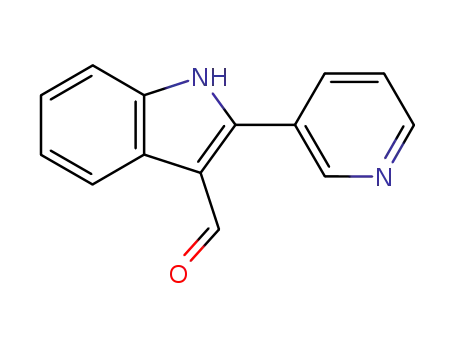 Molecular Structure of 95854-06-1 (2-PYRIDIN-3-YL-1H-INDOLE-3-CARBALDEHYDE)