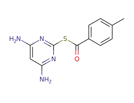 Molecular Structure of 76664-36-3 (Benzenecarbothioic acid, 4-methyl-, S-(4,6-diamino-2-pyrimidinyl)
ester)